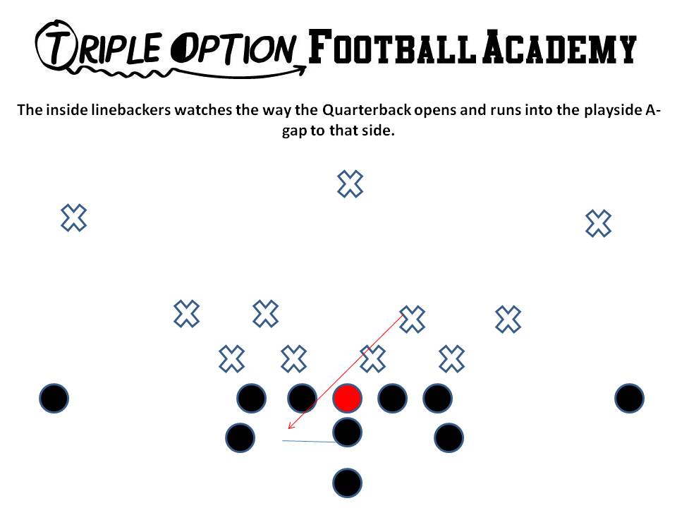 Backside Linebacker on Counter Option. Triple Option Football Academy.