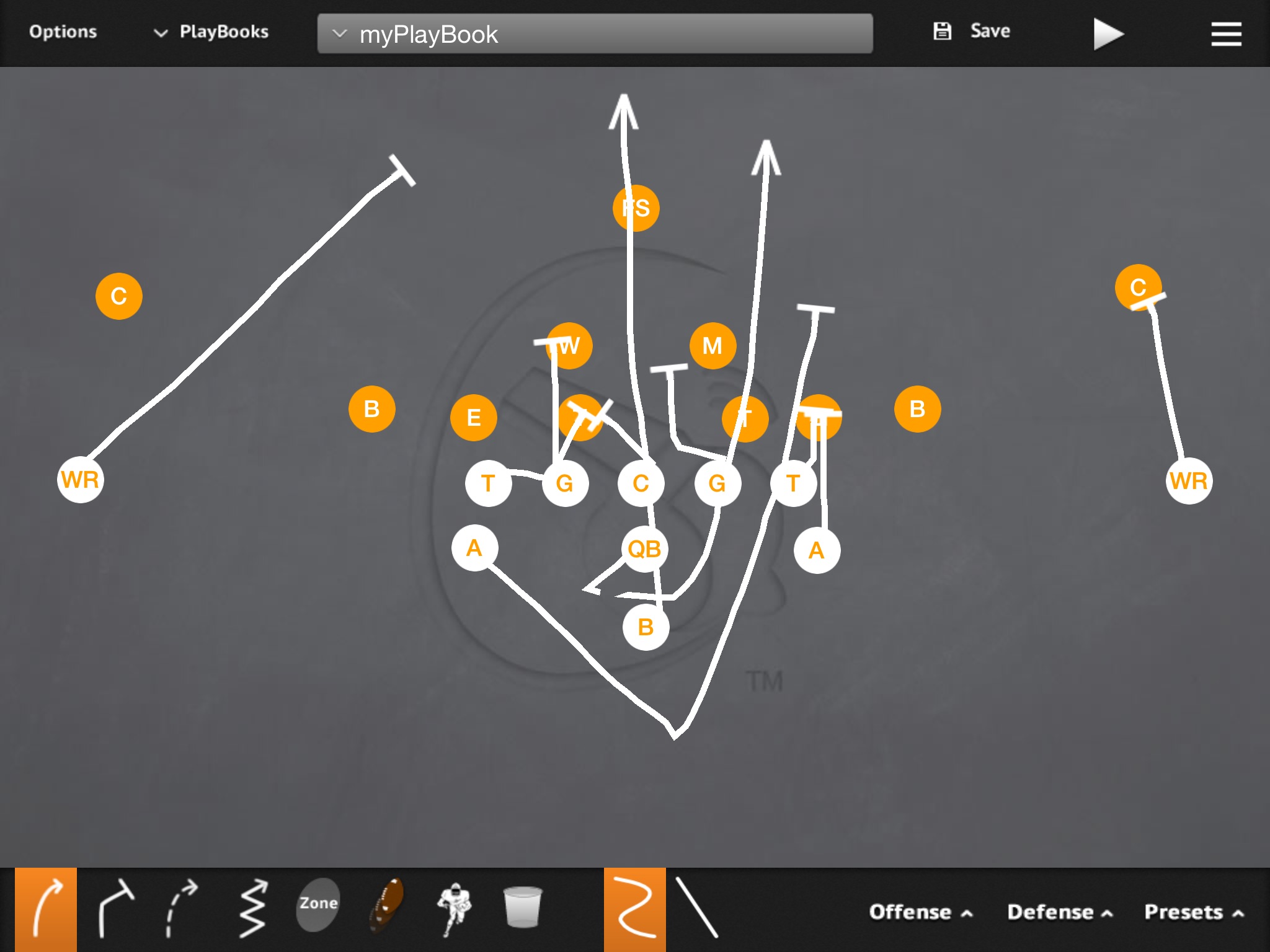 Midline Lead "Duo" PR- Deep Defender PA/PT- Trey PG- Ace to Veer C- Ace to Reverse Ace BG- Scoop to Reverse Ace BT- Scoop BA- Lead BR- Cutoff Q- Mid 1 B- Mid Path