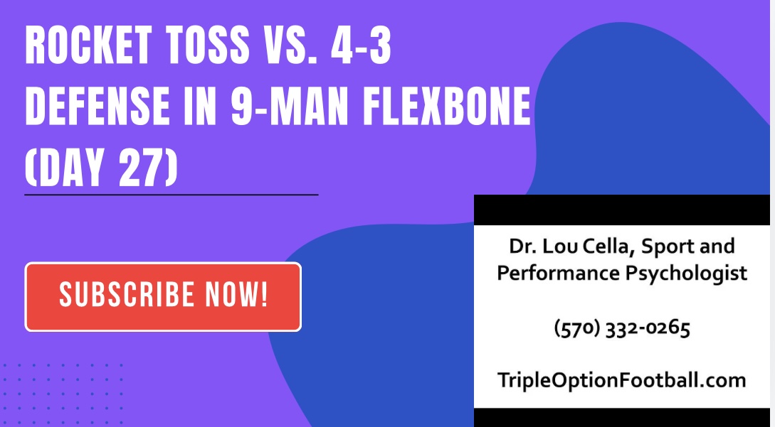 Rocket Toss vs. 4-3 Defense in 9-Man Flexbone (Day 27)