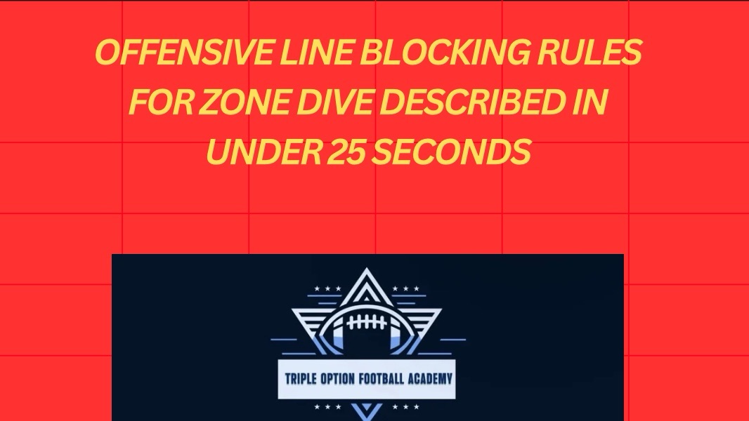 Offensive Line Blocking Rules for Zone Dive Described in Less Than 25 Seconds