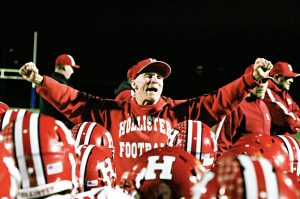 Before the 2011 season, Hollister San Benito HS (CA) had not won their conference championship, the TCAL, in seven (7) years.
In 2011, after running a camp with Lou Cella as Camp Director, Hollister San Benito HS (CA) won the TCAL Conference Championship, went undefeated in conference play, and made it to the CIF Division 1 Quarterfinals.
"After coaching the Hollister Haybalers of San Benito High School for the past 17 years with good success, I found myself and our coaching staff in a bit of an offensive rut. I began to research the Triple Option offense. I had heard about the camp.
"Lou came out to Hollister, California and put on a great camp for our team. Our players had the opportunity to work together to learn the flexbone offense in the summer months preceding our football season, and having Lou, who is truly an unparalleled expert in this field, work directly with our players was simply invaluable. In addition, Lou provided our entire coaching staff with an intensive, exceptional on-the-field clinic. I give a tremendous amount of credit for our 2011 UNDEFEATED LEAGUE SEASON to Lou!"
- Chris Cameron, Head Football Coach