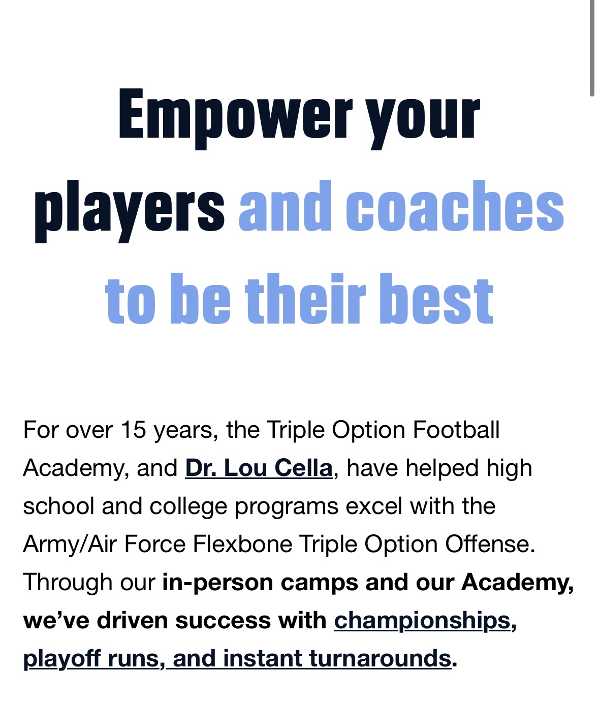 Empower Your Players and Coaches to be their BEST