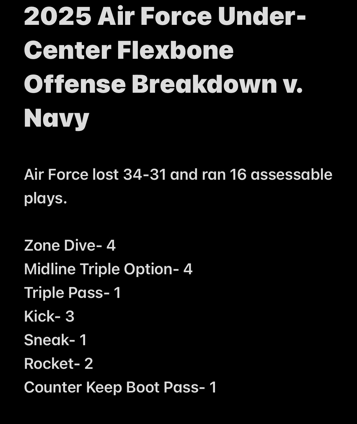 2025 Air Force Under-Center Flexbone Offense Breakdown v. Navy