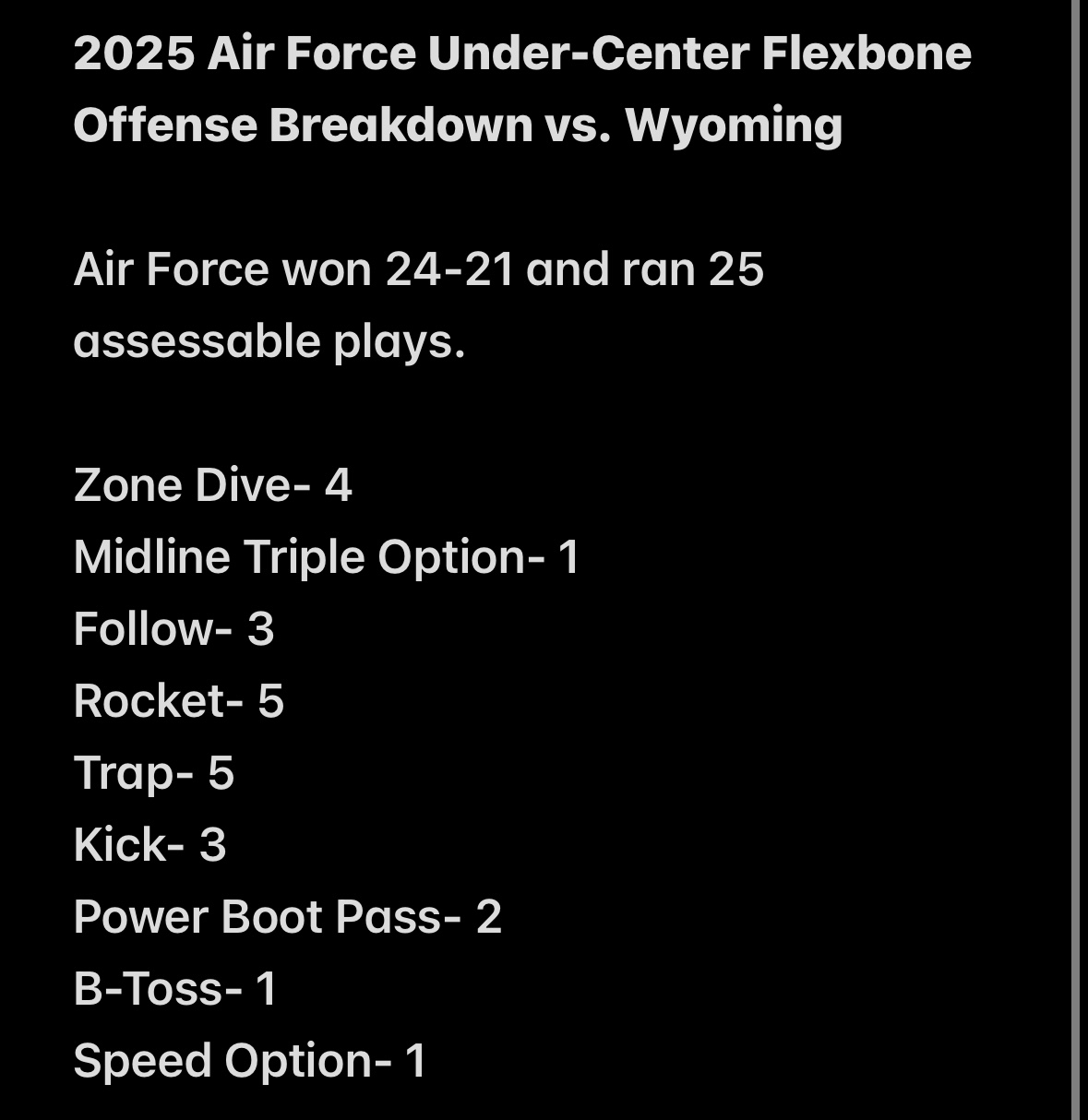 2025 Air Force Under-Center Flexbone Offense Breakdown vs. Wyoming 2025 Air Force Under-Center Flexbone Offense Breakdown vs. Wyoming