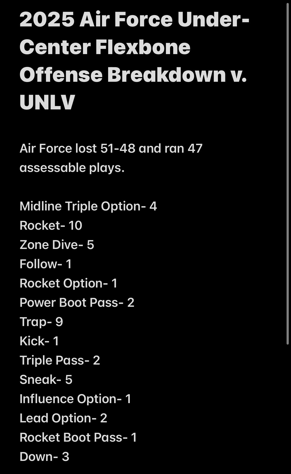 2025 Air Force Under-Center Flexbone Offense Breakdown v. UNLV 2025 Air Force Under-Center Flexbone Offense Breakdown v. UNLV