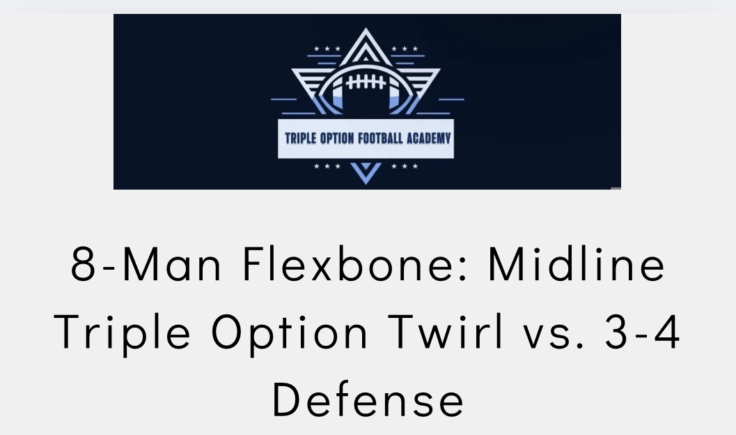 8-Man Flexbone: Midline Triple Option Twirl vs. 3-4 Defense