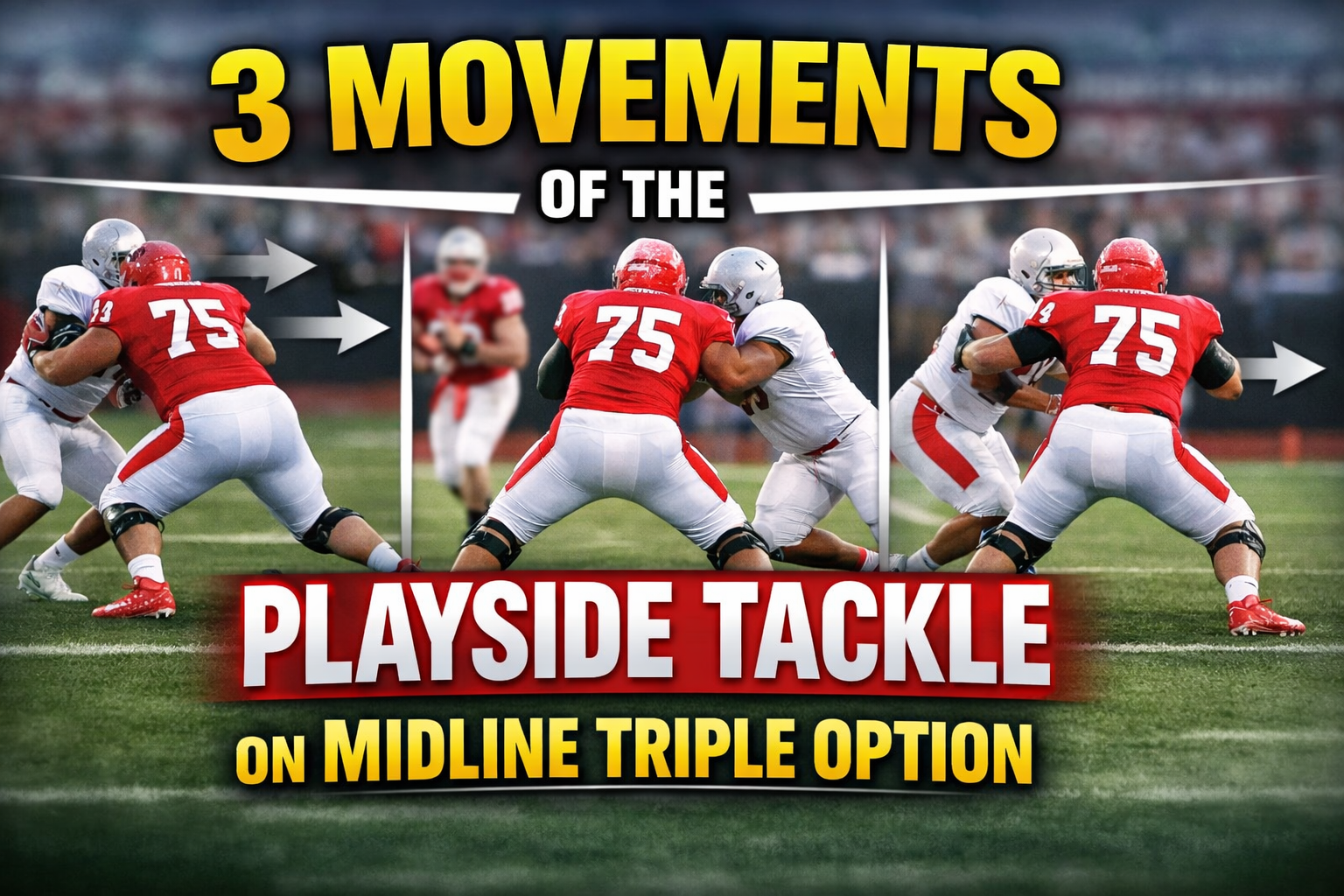 3 Movements of the Playside Tackle on Midline Triple Option