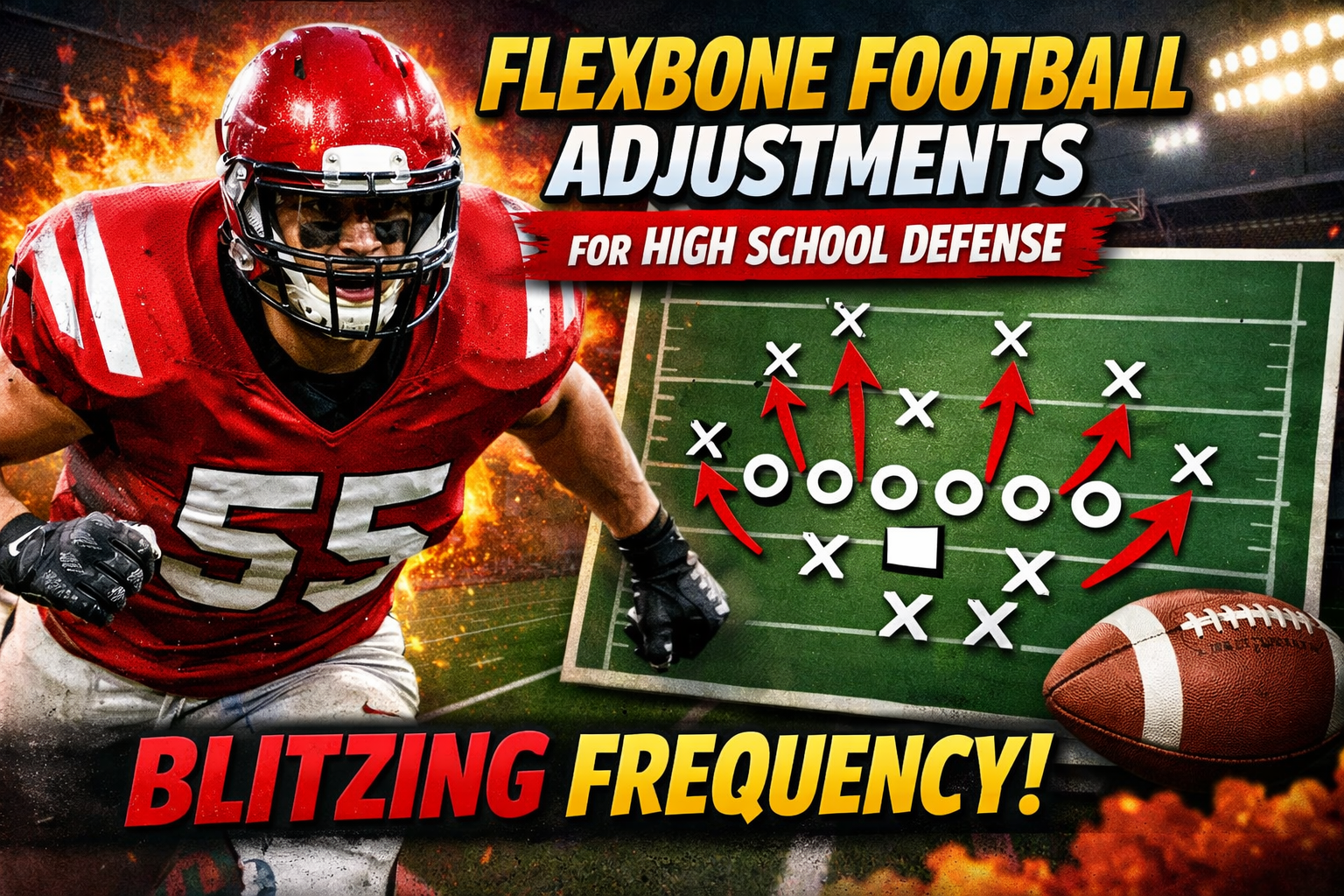 Flexbone Football Adjustments for High School Defense Blitzing Frequency
