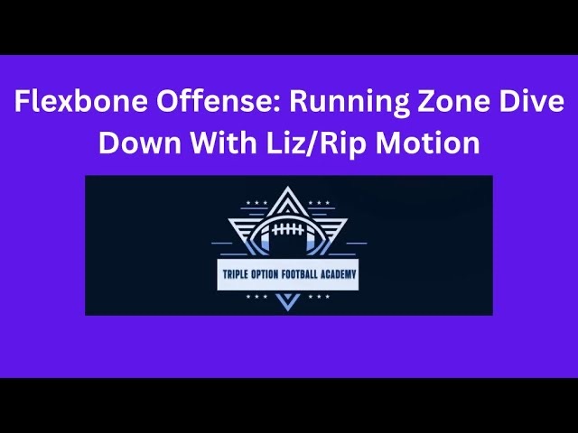 Flexbone Football Offense: Running Zone Dive Down With Liz/Rip Motion